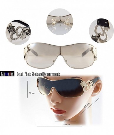 Wrap Love Friendship Koi Pond Temple Large Wrap Shield Clear Sunglasses A233 - Gold Red - C718INMKS40 $11.04