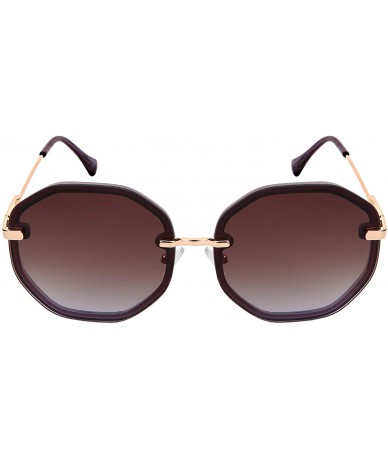 Oversized Oversized Round Oval Shape Sunglasses w/Flat Color Tinted Lens 3351-FLOCR - CD18O8OOTDL $9.67