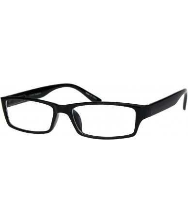 Rectangular Small Rectangular Frame Clear Lens Glasses Spring Hinge Unisex Black UV 400 - CB18S73OLWH $12.72