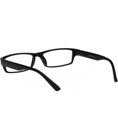 Rectangular Small Rectangular Frame Clear Lens Glasses Spring Hinge Unisex Black UV 400 - CB18S73OLWH $12.72