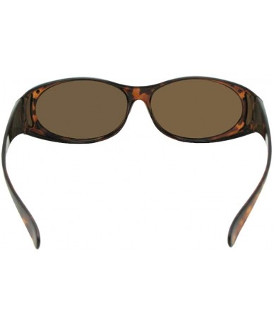 Oval Small Fashion Fit Over Sunglasses with Rhinestones F3 - Lite Tortoise Frame-brown Lenses - CF18758SGQ2 $18.69