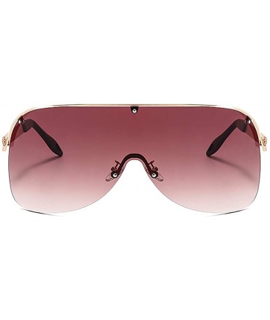 Goggle Oversize Shield Visor Sunglasses Flat Top Mirrored Mono Lens 170mm - Gold Frame Tawny Lens - C7198S3D45H $13.70