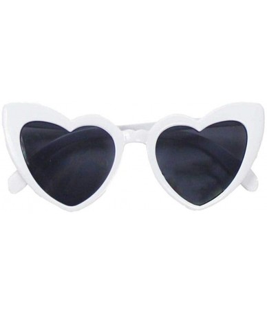Cat Eye Cat-Eye Heart Sunglasses Style SUN1000 - White - CM190D72IEX $18.89