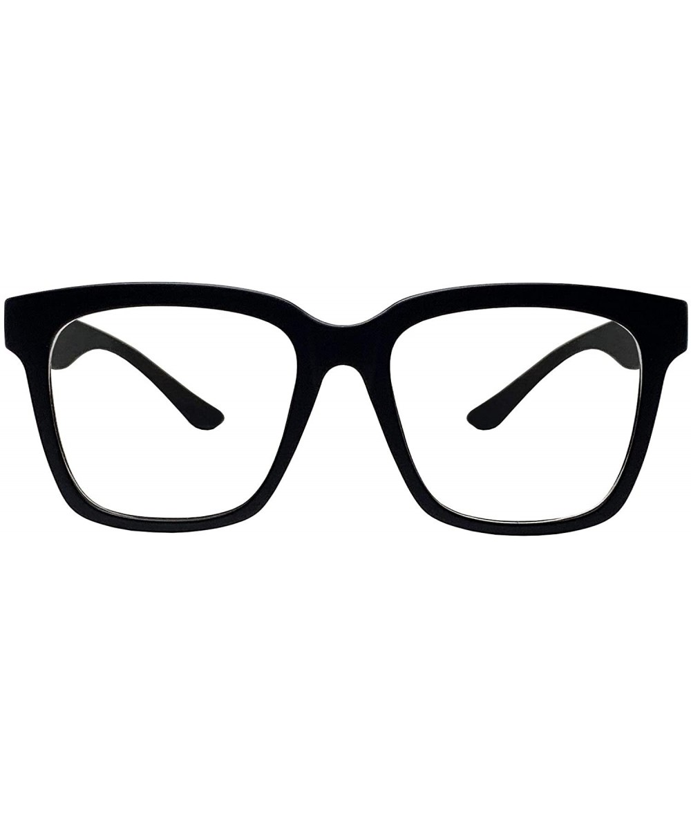 Retro Nerd Geek Oversized Eye Glasses Horn Rim Framed Clear Lens