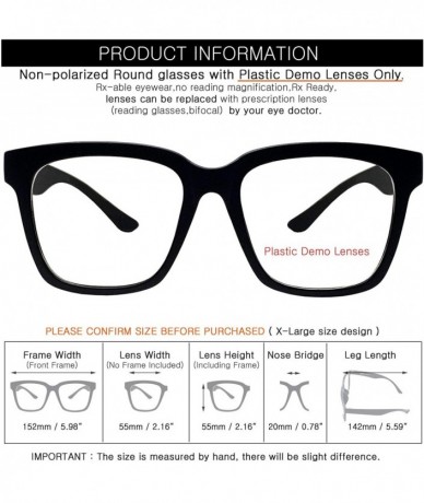 Square Retro Nerd Geek Oversized Eye Glasses Horn Rim Framed Clear Lens Spectacles - Matt Black 376 - CN19CUTO39L $15.33