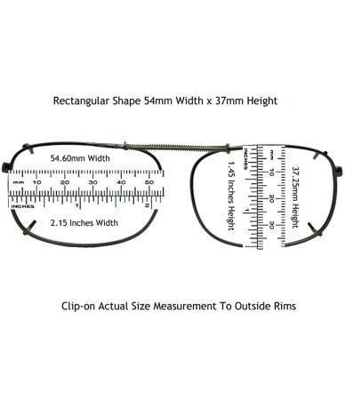 Rectangular Rectangle Non Polarized Clip-on Sunglasses - Pewter-non Polarized Gray Lens - CI189WHCSW7 $17.68