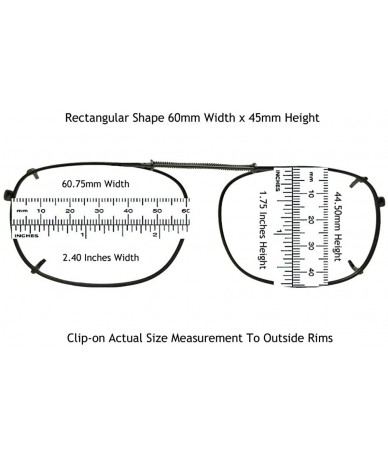 Rectangular Rectangle Non Polarized Clip-on Sunglasses - Pewter-non Polarized Gray Lens - CI189WHCSW7 $17.68