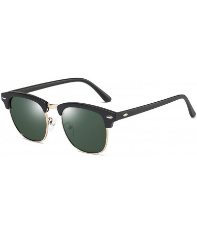 Rimless Mens Sunglasses Polarized Retro Classic Semi Rimless Sun Glasses for Women Vintage UV400 Protection With Case - CR18R...