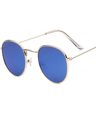 Aviator Unique Men Sunglasses Oculos De Sol Metal Frame Retro C18 Gold Light Red - C15 Gold Light Blue - CC18YNDELSW $9.59