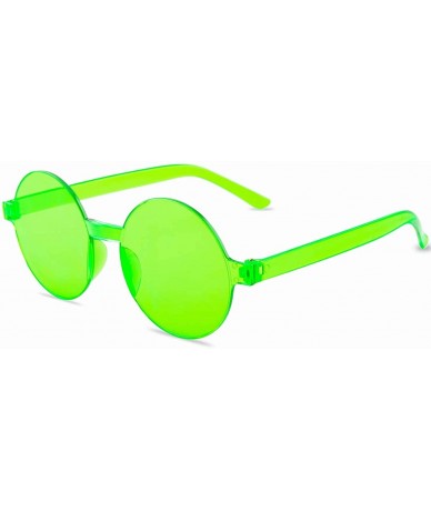 Oval One Piece Rimless Sunglasses Transparent Candy Color Tinted Eyewear - 112 10 Color - C818UKRY8LZ $27.71