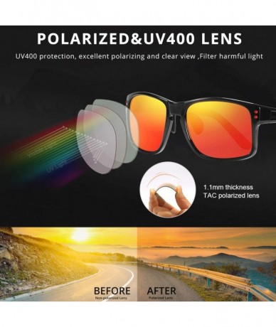Sport Classic Square Sunglasses Men Sports Polarized & 100% UV Protection Outdoor eyewear KD524 - Mirrored Red - CB194CEIUW5 ...