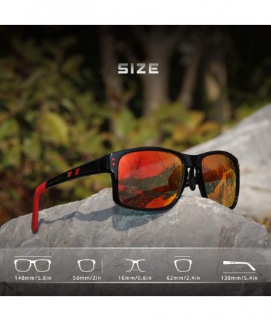 Sport Classic Square Sunglasses Men Sports Polarized & 100% UV Protection Outdoor eyewear KD524 - Mirrored Red - CB194CEIUW5 ...