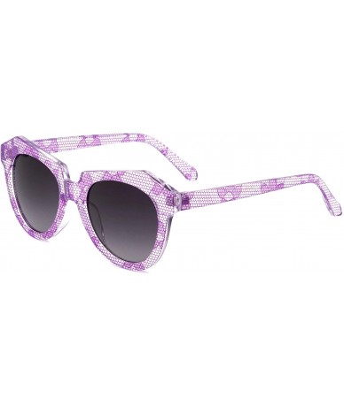 Butterfly Delhi Retro Geometric Hive Pattern Crystal Fashion Sunglasses - Purple - CX196XDTULH $17.04