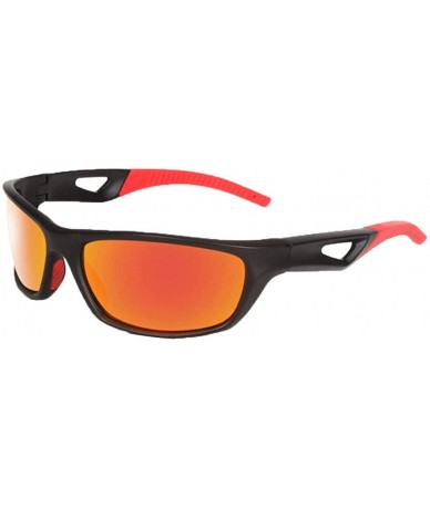 Sport High-End Men and Women Polarized Sports Sunglasses Plastic Sunglasses Outdoor Riding Sunglasses - Black&red - CH18UQNET...