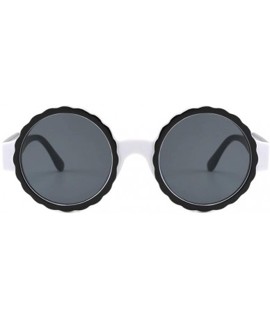 Round Sport Sunglasses New Retro Classic Trendy Stylish Glasses for Men Women - White - CL18UIHI68M $10.96