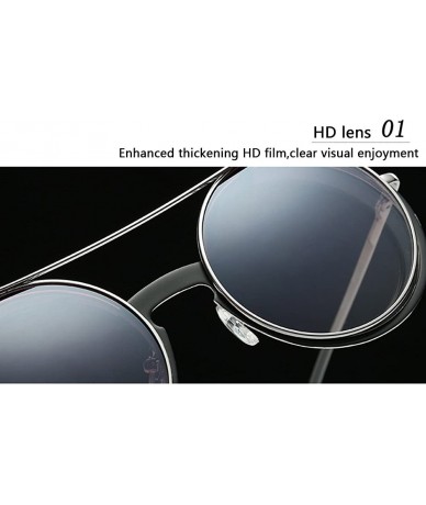 Wayfarer Mens Womens Sunglasses Retro Round Flip Cover Star Glasses UV Protection - Brown - CE18G7A3DLI $8.23