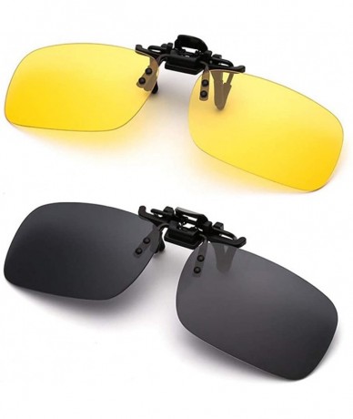 Oversized Polarized Clip-on Sunglasses Anti-Glare Driving Glasses for Prescription Glasses - Black ＆ Driving Glasses - C91929...