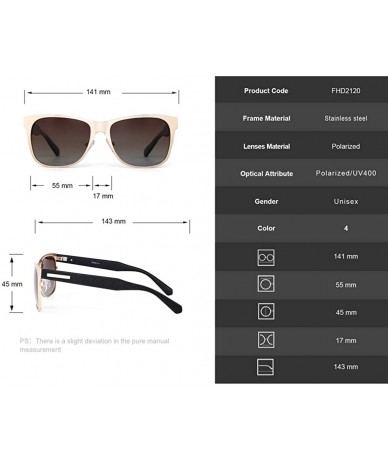 Aviator Men's Retro Metal Frame Driving Polarized Sunglasses Metal Frame Ultra Light 2120 - Brown - C318W8XEQZU $17.61
