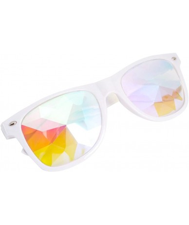 Wrap Festivals Kaleidoscope Glasses Rainbow Prism Sunglasses Goggles - White Style 1 - CZ186RCUR4W $15.63