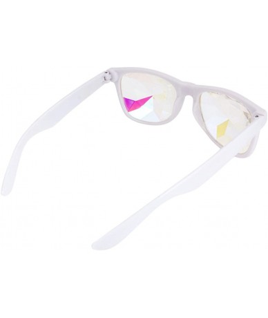 Wrap Festivals Kaleidoscope Glasses Rainbow Prism Sunglasses Goggles - White Style 1 - CZ186RCUR4W $15.63