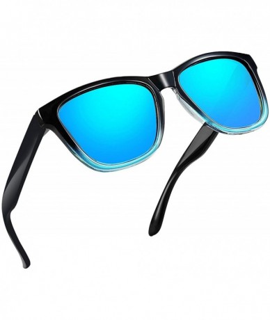 Rectangular Unisex Polarized Sunglasses Men Women Retro Designer Sun Glasses - Blue Pro - CT185DZ02X4 $12.33