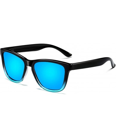 Rectangular Unisex Polarized Sunglasses Men Women Retro Designer Sun Glasses - Blue Pro - CT185DZ02X4 $12.33