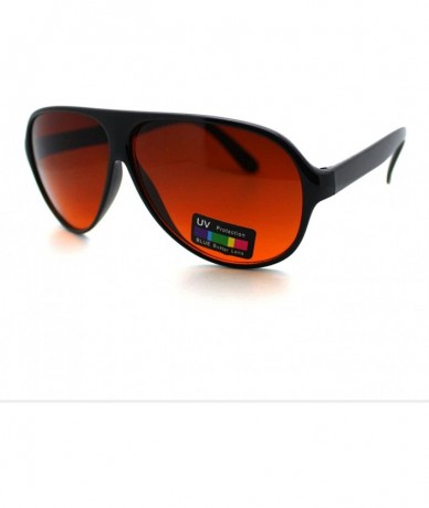 Aviator Blue Ray Buster Lens Retro Plastic Racer Pilot Sunglasses - Black - C211YPQYL7F $12.97