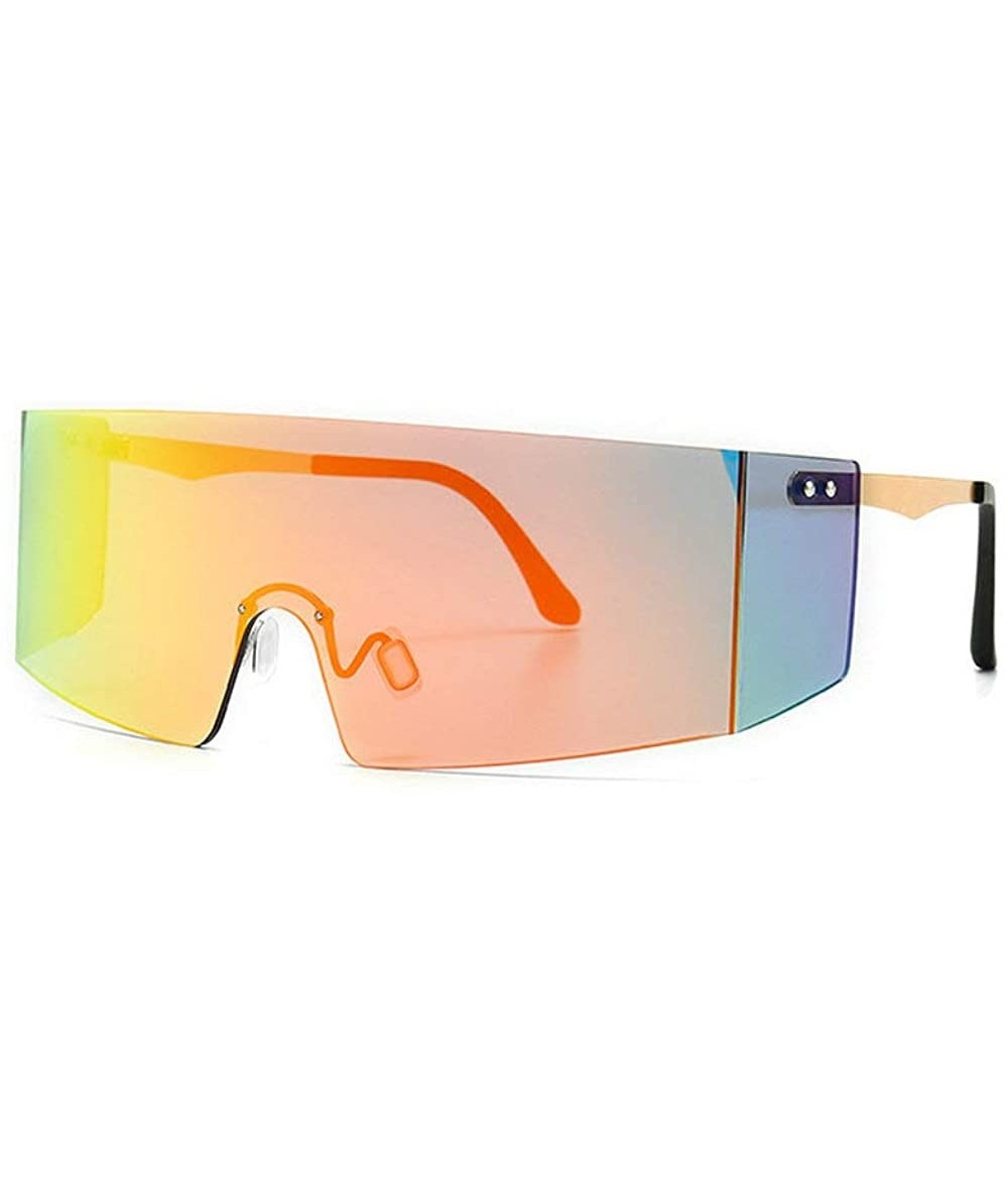 Square 2020 fashion square large frame windproof male retro brand designer sunglasses female 8818 - Multicolored - C61999284O...
