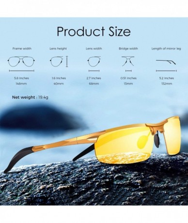 Aviator Night Driving Glasses- Anti Glare Polarized Night Shooting Glasses Men Women - Gold - CJ192U4TR7E $34.25