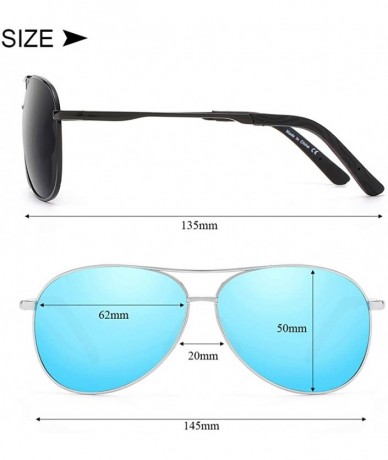 Aviator Polarized Aviator Sunglasses for Men and Women-UV400 Protection Mirrored Lens -Metal Frame with Spring Hinges - CA18R...