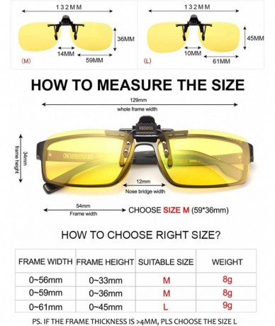 Rectangular Polarized Clip on Sunglasses for Men Women Flip up Sunglasses Over Prescription Glasses - CD18XNW7QHX $12.71