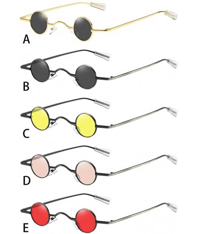 Goggle Vintage Small Round Hip Hop Sunglasses Men Women Classic Retro Designer Style Glasses - Red - CQ196RENLST $9.39