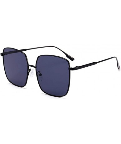 Goggle Sunglasses Retro Street Snap Big Box Sunglasses Multicolor Sunglasses Lady - C2 Gold Frame Grey Sheet - CV18TILSETX $9.29