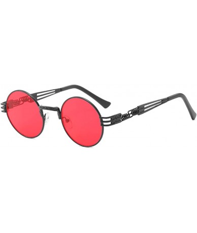 Rimless Retro Gothic Steampunk Sunglasses-Metal Circle Polarized Sun Glasses Unisex - B - CG190OCU5TI $61.18