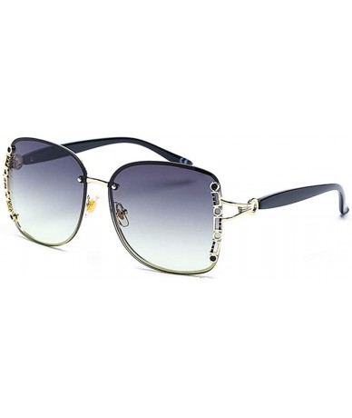 Aviator Frameless personality sun eye - fashion metal frame ladies sunglasses - E - CX18S8IQN5C $43.42