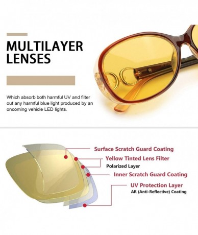 Oversized Oversized Polarized Glare 100 Protection - A1-brown Frame/Yellow Lens Night-vision Glasses - CE18WODQ565 $14.16