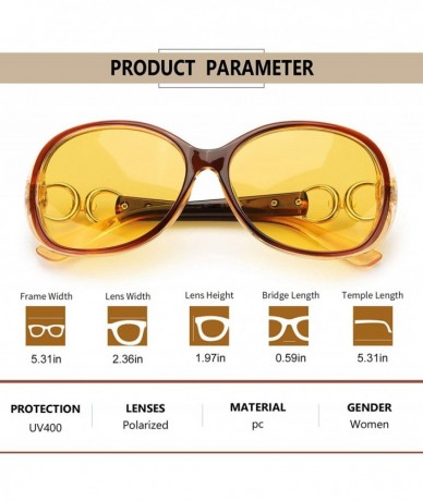 Oversized Oversized Polarized Glare 100 Protection - A1-brown Frame/Yellow Lens Night-vision Glasses - CE18WODQ565 $14.16