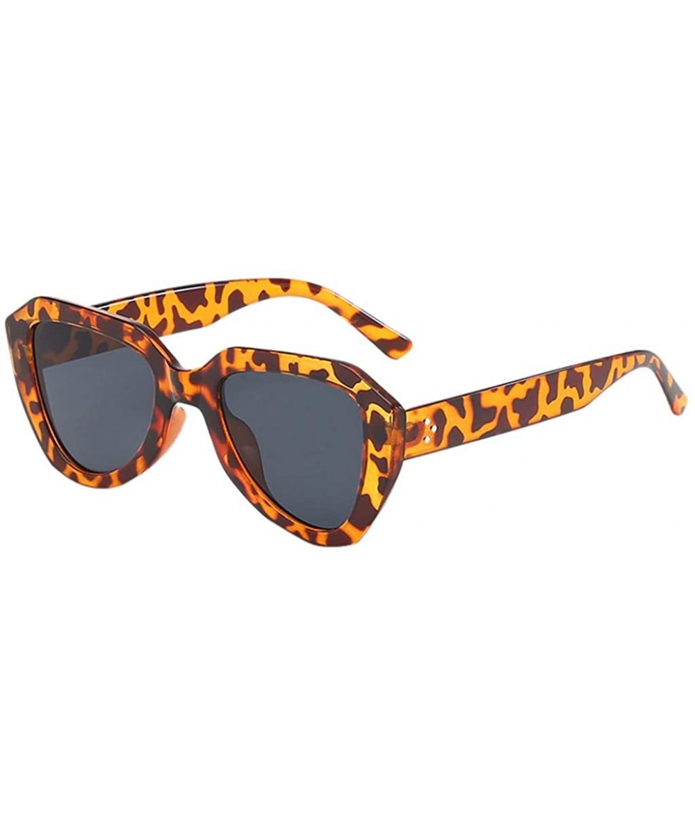 Oversized Oversize Horned Rim Thick Plastic Sunglasses Retro Cateye Polarized Women Sunglasses - Brown - CL190NCLZG5 $16.04
