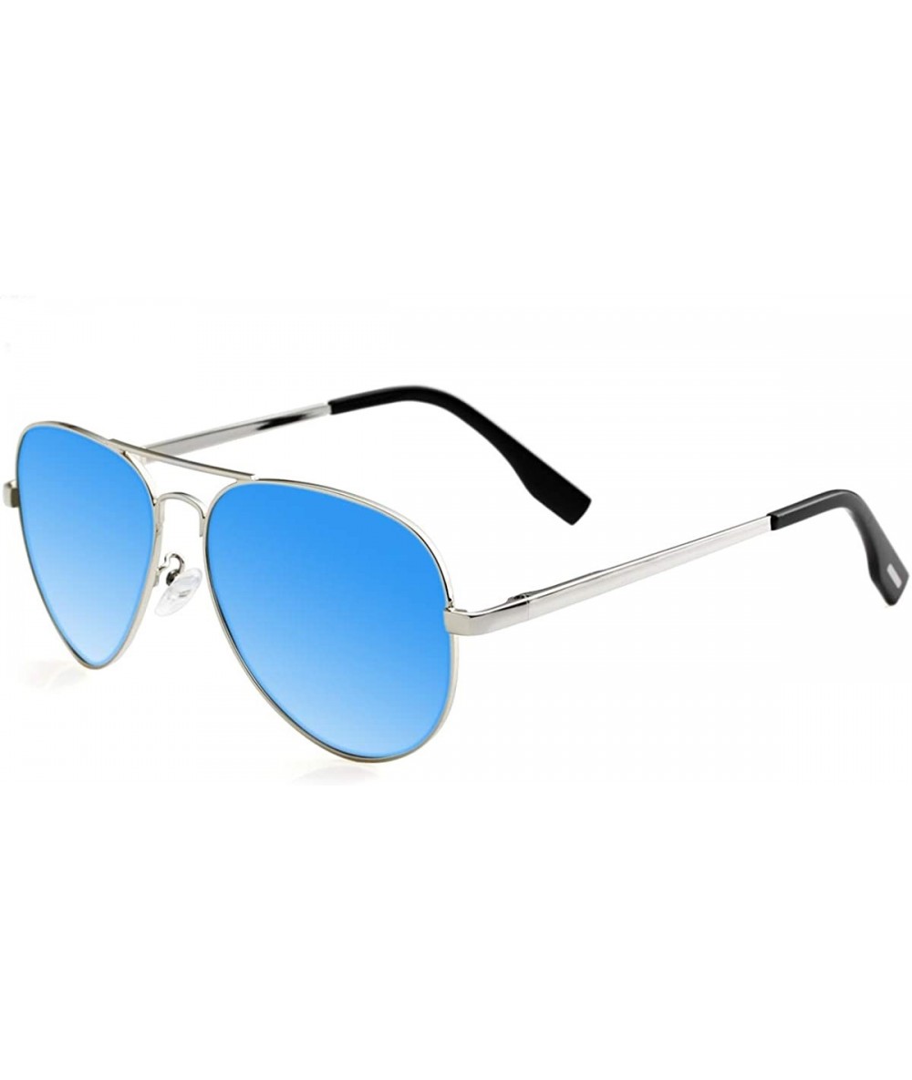 Semi-rimless Polarized Aviator Sunglasses for Small Face Women Men Kids Juniors - 100% UV400 Protection - 52MM - CJ1960SIWC5 ...