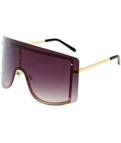 Square Fashion Oversize Sunglasses Gradient Glasses - Gradient Grey - CL190OI58LN $15.28