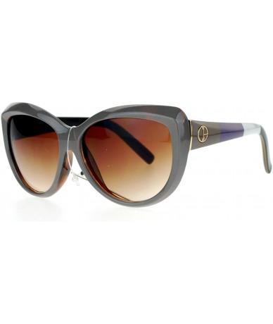 Oversized Womens Thick Plastic Cat Eye Designer Fashion Sunglasses - Grey - CB127FETNZ3 $19.53