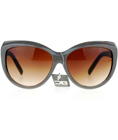 Oversized Womens Thick Plastic Cat Eye Designer Fashion Sunglasses - Grey - CB127FETNZ3 $10.94