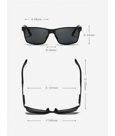 Rectangular Polarized Sunglasses Driving Photosensitive Glasses 100% UV protection - Black/Black - CW18SO5TTKY $18.22
