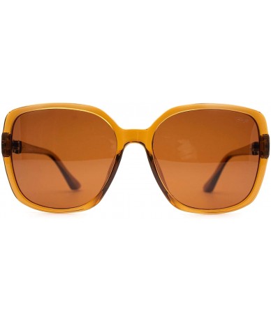 Oversized p675 Trendy Oversized Polarized - for Womens 100% UV PROTECTION - Brown-brown - CJ192TG995W $50.47