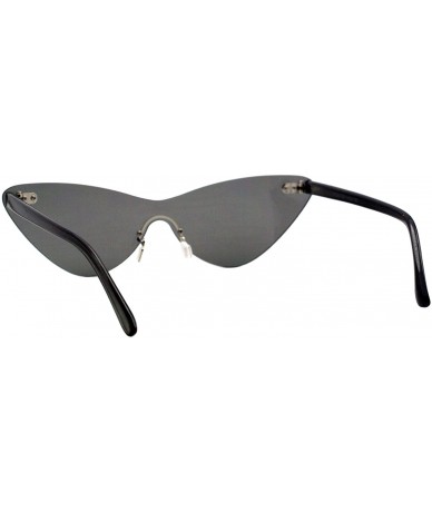 Rimless Rimless Cateye Sunglasses Womens Thin Monoblock Translucent Frame UV400 - Black - CM18DKO650C $10.22