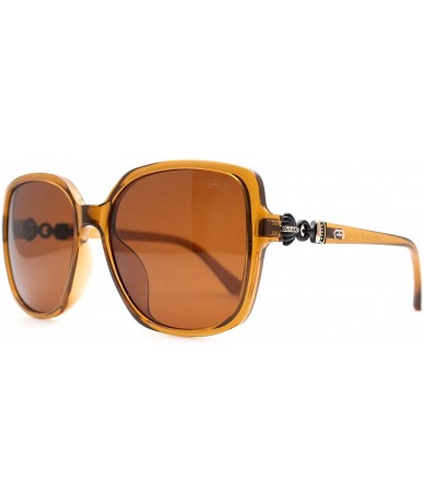 Oversized p675 Trendy Oversized Polarized - for Womens 100% UV PROTECTION - Brown-brown - CJ192TG995W $21.13