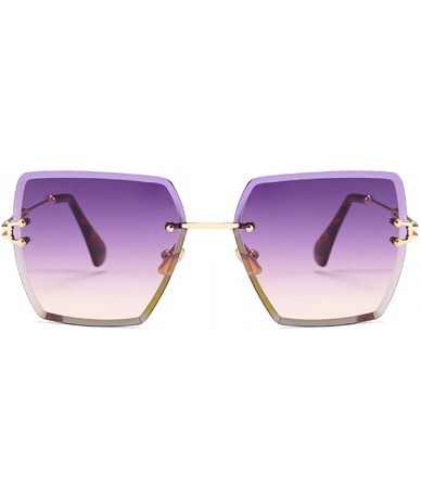 Oversized Fashion Men women Oversized Frameless Candy color Sunglasses UV400 - Purple Red - C218N6RO4MI $23.82