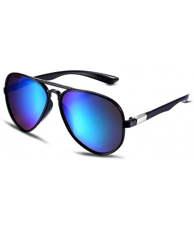 Oversized Aviator Polarized Fashion Oversized Mirrored Sunglasses For Women - Green - CE17YUKSN27 $11.39