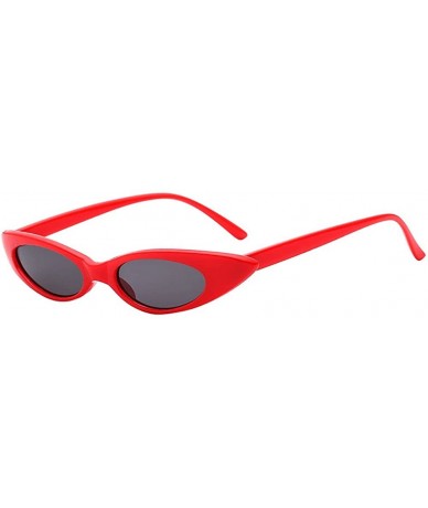Oval Vintage Oval Sunglasses for Women Slender Plastic Frame Candy Colors - B - C3199SD7GAZ $10.16