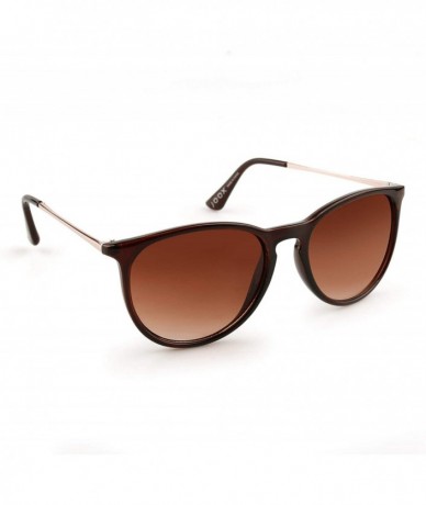 Round Classic Round Sunglasses for Women UV400 Lens Vintage Retro Glasses - Shiny Crystal Brown/Brown Gradient - CZ18628N2TW ...